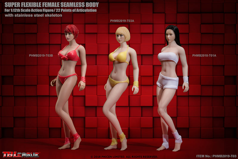 Load image into Gallery viewer, TBLeague - 1/12 Scale: Super-Flexible Female Seamless Pale Body T03A
