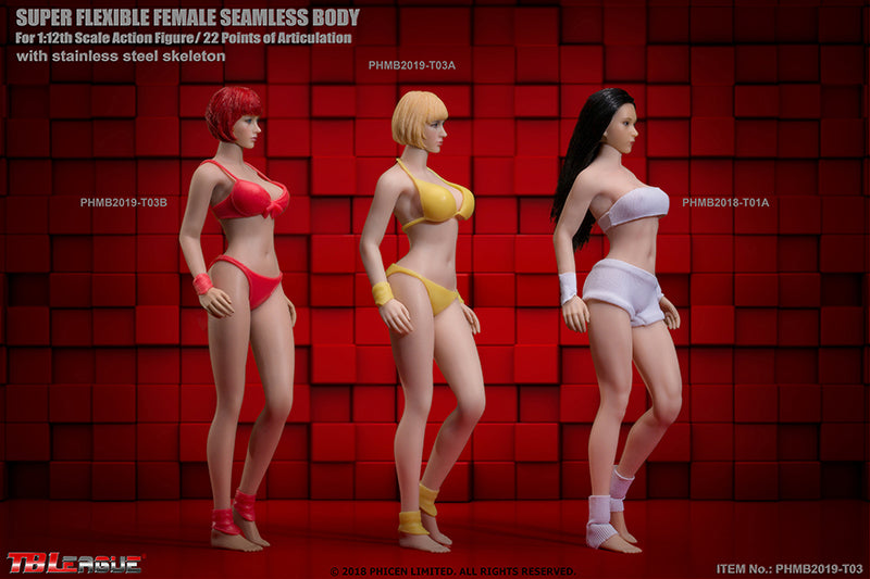 Load image into Gallery viewer, TBLeague - 1/12 Scale: Super-Flexible Female Seamless Pale Body T03A
