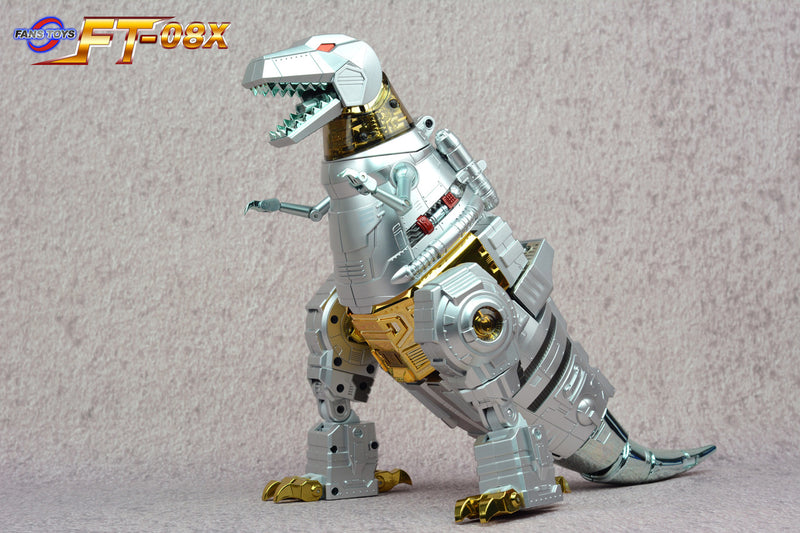 Load image into Gallery viewer, Fans Toys - FT-08X Silver Painted Grinder Dinohead Upgrade
