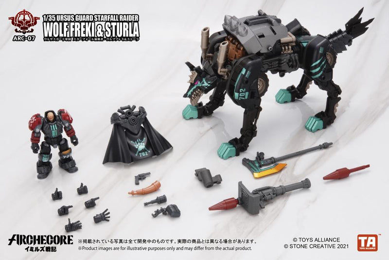 Load image into Gallery viewer, Toys Alliance - Archecore: ARC-07 Ursus Guard Starfall Raider Wolf Freki &amp; Sturla
