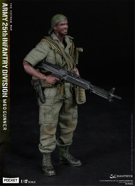 DAM Toys - 1/12 Pocket Elite Series: 25th Infantry Division M60 Gunner