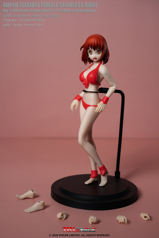 TBLeague - 1/12 Super-Flexible Female Seamless Pale Large Bust Body - Anime Red Bikini