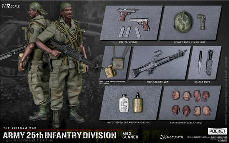 Load image into Gallery viewer, DAM Toys - 1/12 Pocket Elite Series: 25th Infantry Division M60 Gunner
