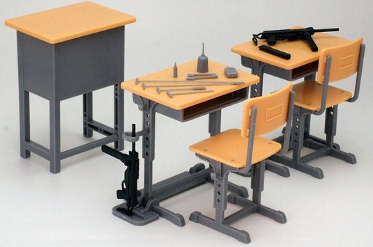 Little Armory LD011 Defence School Desk Grease Gun Set - 1/12 Scale Plastic Model Kit