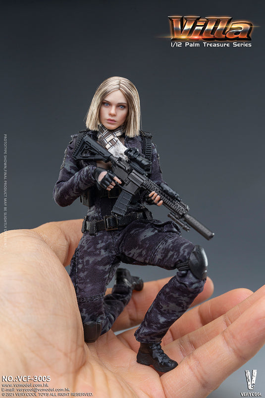 Very Cool - 1/12 Palm Treasure Series - Black MC Camouflage Women Soldier - Villa