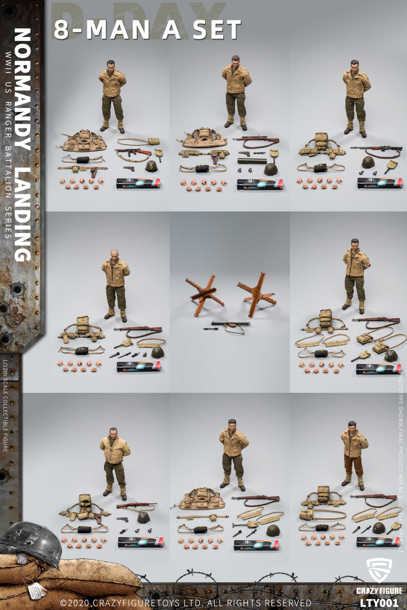 Load image into Gallery viewer, Crazy Figure -  WWII U.S. Army On D-Day Deluxe Edition - 8 Figures
