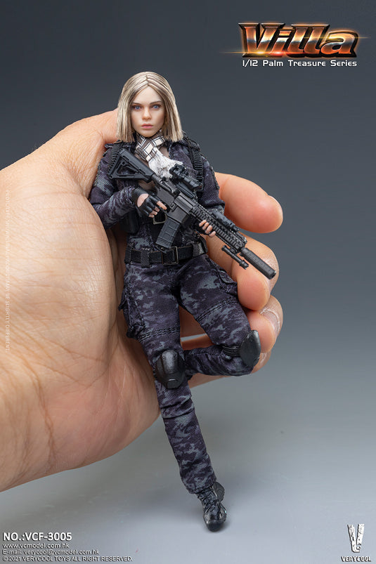 Very Cool - 1/12 Palm Treasure Series - Black MC Camouflage Women Soldier - Villa