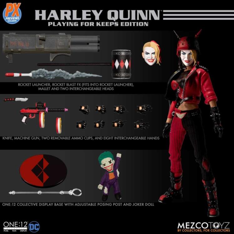 Load image into Gallery viewer, Mezco Toyz - One:12 DC Comics Harley Quinn [Playing For Keeps] (PX Previews Exclusive)
