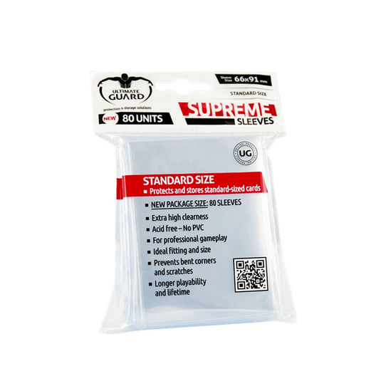 Ultimate Guard - Supreme Sleeves 80 Units - Clear Ages Three and Up Ultimate Guard - Supreme Sleeves 80 Units - Clear Ages Three and Up