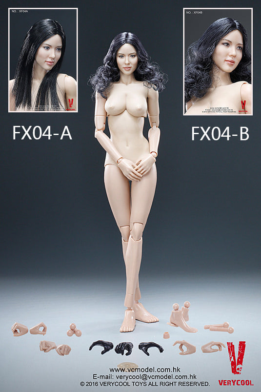 Very Cool - Asian Black Curly Hair Headsculpt + VC 3.0 Female Body Set