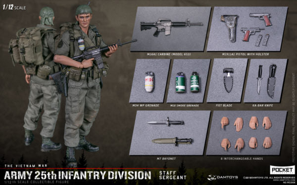 Load image into Gallery viewer, DAM Toys - 1/12 Pocket Elite Series - Army 25th Infantry Division Private Staff Sergeant PES006
