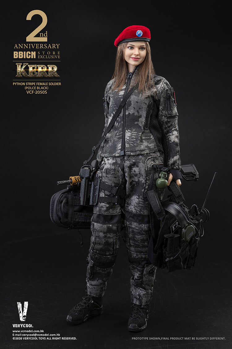 Load image into Gallery viewer, Very Cool - Police Black Python Stripe Female Soldier - Kerr
