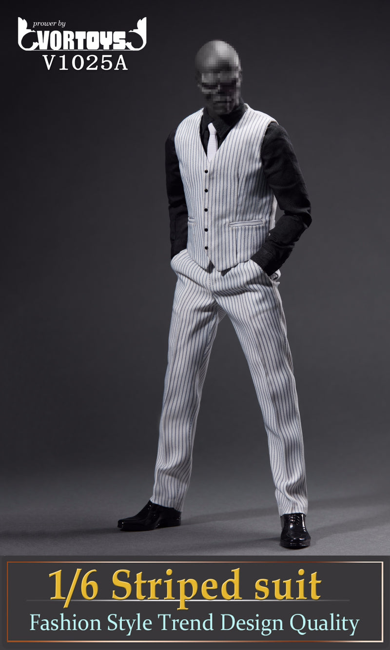 Load image into Gallery viewer, VORTOYS 1/6 Striped Suit White
