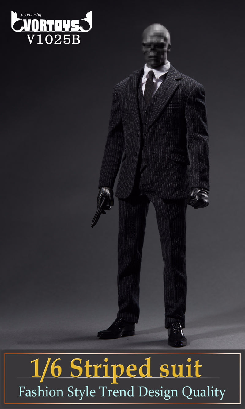 Load image into Gallery viewer, VORTOYS - 1/6 Striped Suit Black
