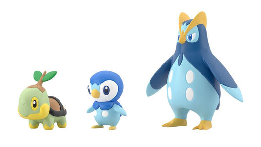 Bandai - Pokemon Scale World - Sinnoh Region Figure: Turtwig, Piplup, and Prinplup