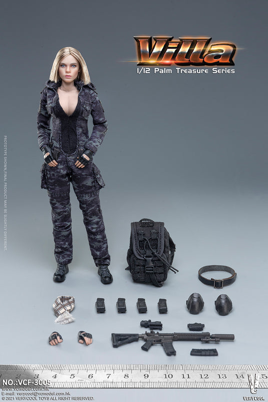 Very Cool - 1/12 Palm Treasure Series - Black MC Camouflage Women Soldier - Villa