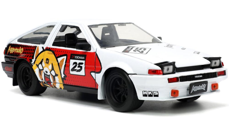 Load image into Gallery viewer, Jada Toys - Aggretsuko: Die-Cast Retsuko and 1986 Toyota Trueno (AE86) 1/24 Scale
