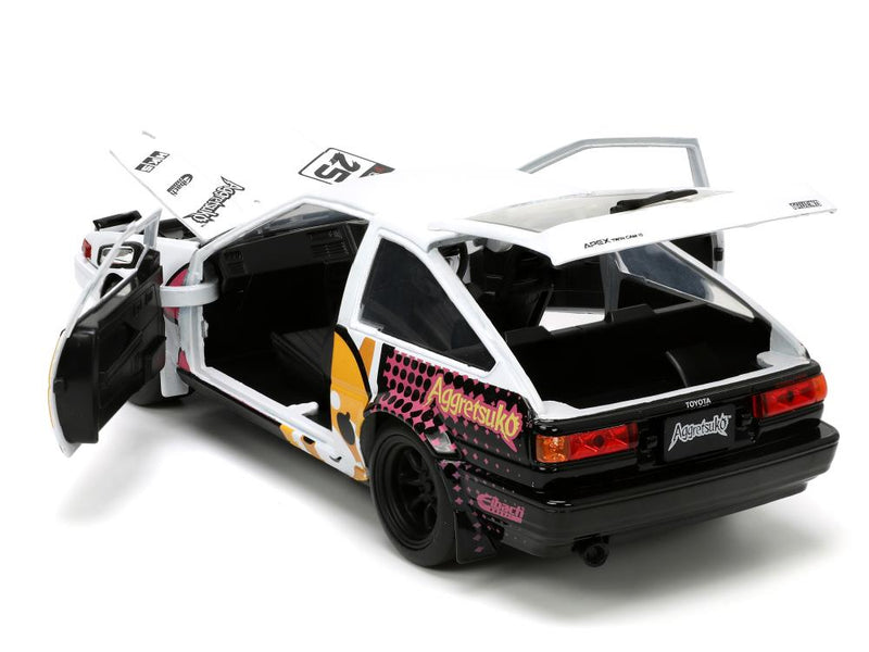 Load image into Gallery viewer, Jada Toys - Aggretsuko: Die-Cast Retsuko and 1986 Toyota Trueno (AE86) 1/24 Scale
