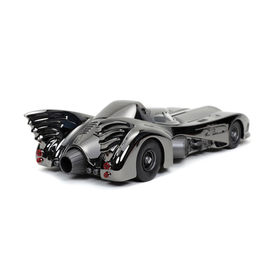 Jada Toys - Batman (1989): Batmobile (Black-Chrome Finish) Diecast Metal Vehicle and Batman Mini-Fig 1/24 Scale