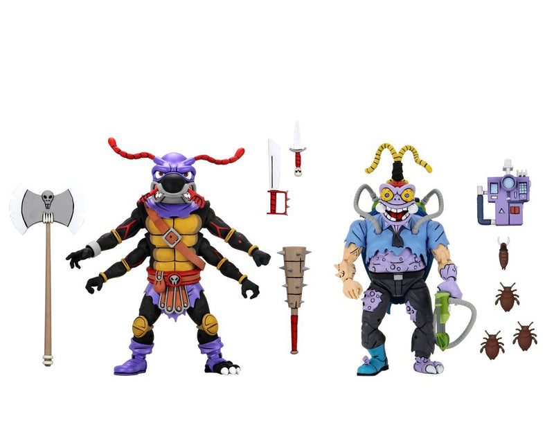 Load image into Gallery viewer, NECA - Teenage Mutant Ninja Turtles Cartoon: Antrax and Scumbug 2 Pack
