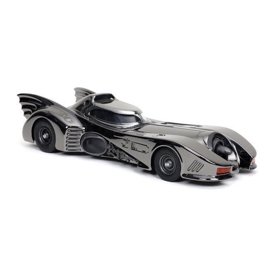 Jada Toys - Batman (1989): Batmobile (Black-Chrome Finish) Diecast Metal Vehicle and Batman Mini-Fig 1/24 Scale