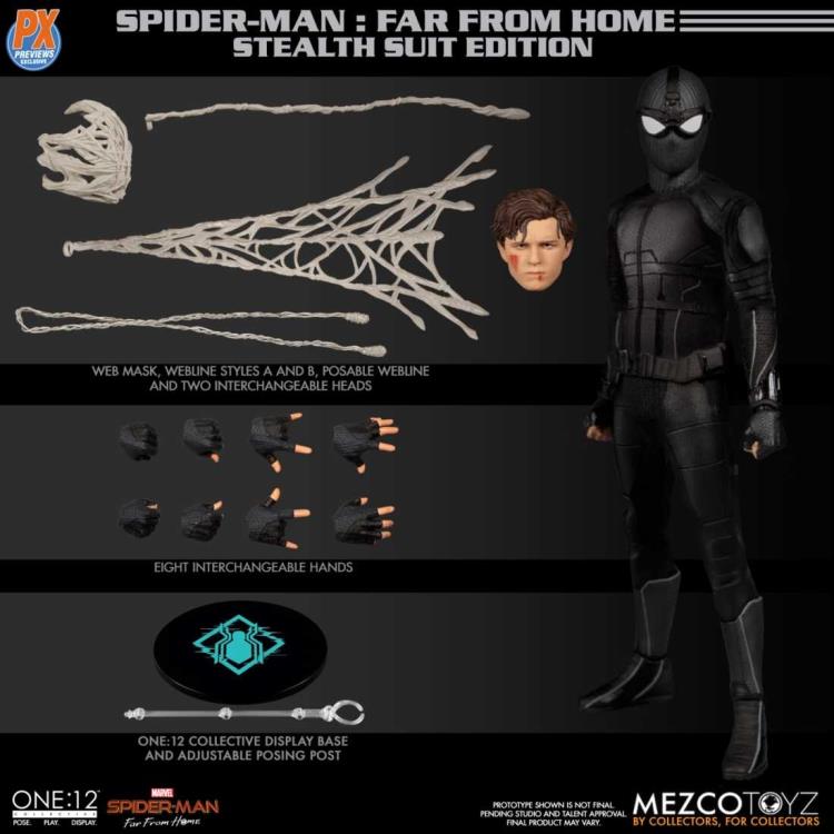 Load image into Gallery viewer, Mezco Toyz - One:12 Spider-Man: Far From Home - Stealth Suit (PX Previews Exclusive)
