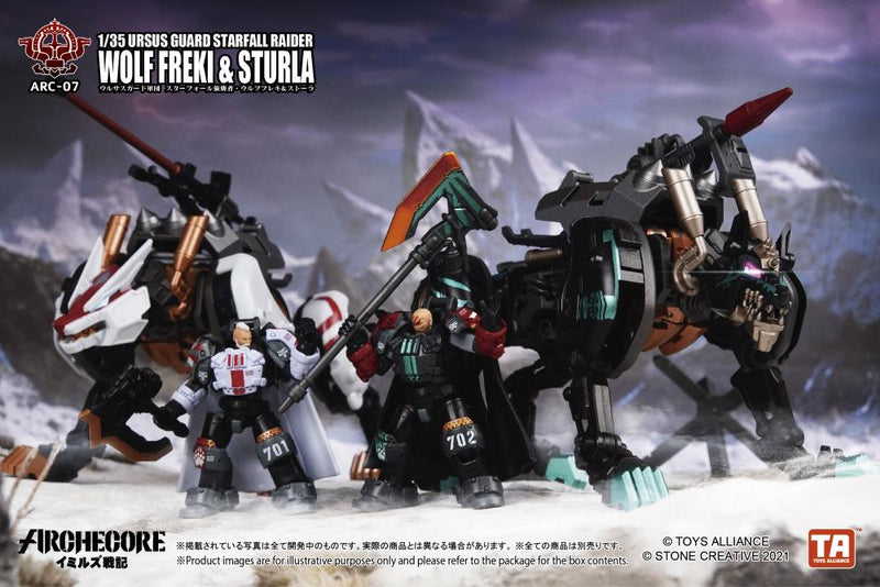 Load image into Gallery viewer, Toys Alliance - Archecore: ARC-07 Ursus Guard Starfall Raider Wolf Freki &amp; Sturla
