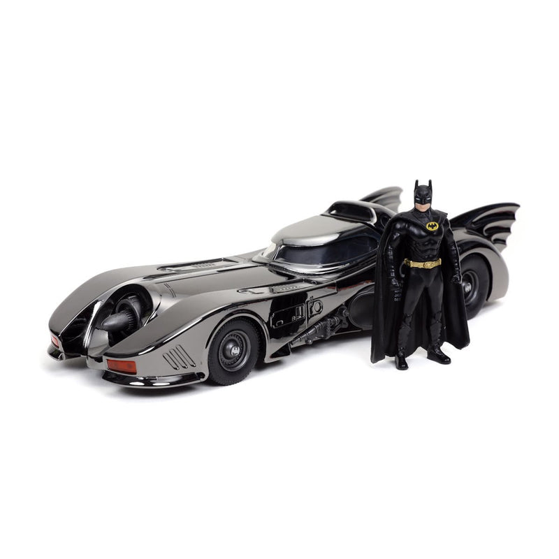 Load image into Gallery viewer, Jada Toys - Batman (1989): Batmobile (Black-Chrome Finish) Diecast Metal Vehicle and Batman Mini-Fig 1/24 Scale

