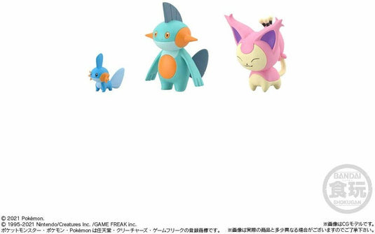 Bandai - Pokemon Scale World - Hoenn Region Figure: Mudkip & Marshtomp & Skitty Set