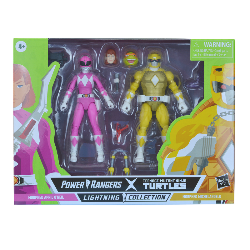 Load image into Gallery viewer, Power Rangers X Teenage Mutant Ninja Turtles Lightning Collection: Morphed April O&#39;Neil &amp; Morphed Michelangelo
