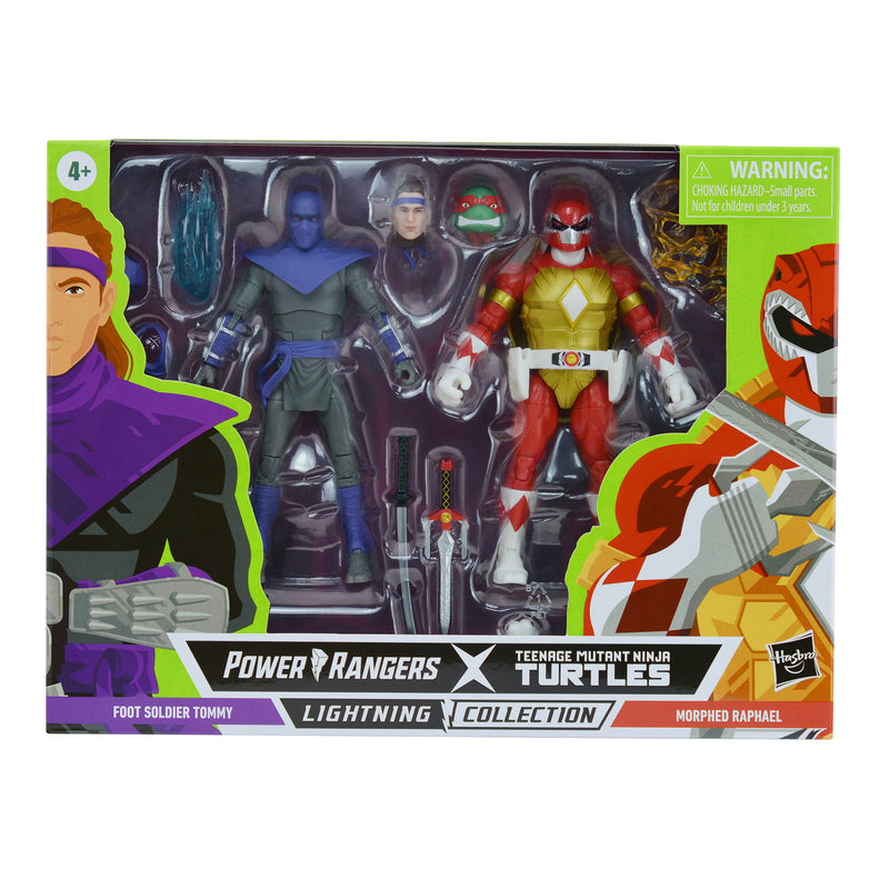 Load image into Gallery viewer, Power Rangers X Teenage Mutant Ninja Turtles Lightning Collection: Morphed Raphael &amp; Foot Soldier Tommy
