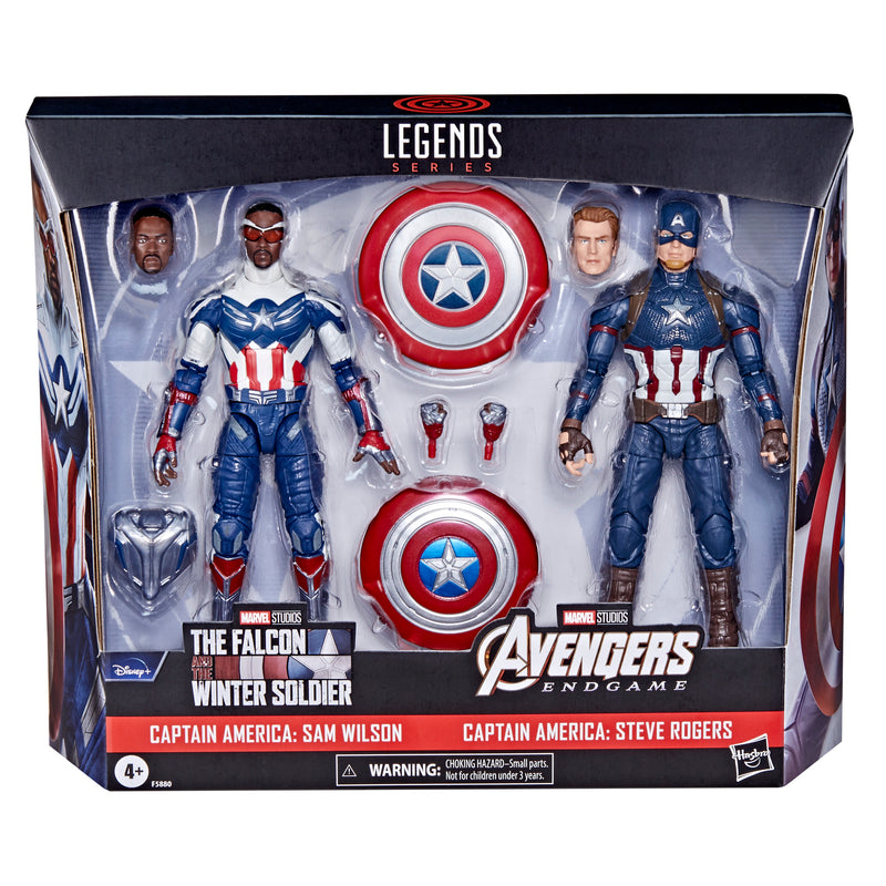 Load image into Gallery viewer, Marvel Legends - Captain America 2-Pack (MCU Steve Rogers &amp; Sam Wilson)
