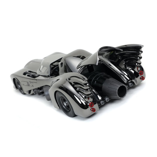 Jada Toys - Batman (1989): Batmobile (Black-Chrome Finish) Diecast Metal Vehicle and Batman Mini-Fig 1/24 Scale