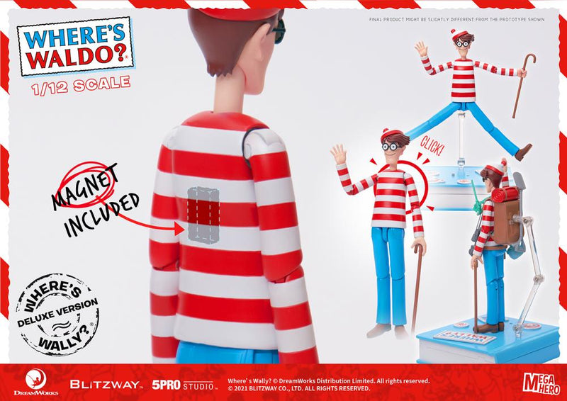 Load image into Gallery viewer, Blitzway - MEGAHERO Where&#39;s Waldo: Waldo Deluxe 1/12 Scale Figure
