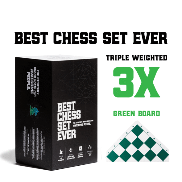 Load image into Gallery viewer, The Best Chess Set Ever - Triple Weight 3X Pieces &amp; Green Silicone Board

