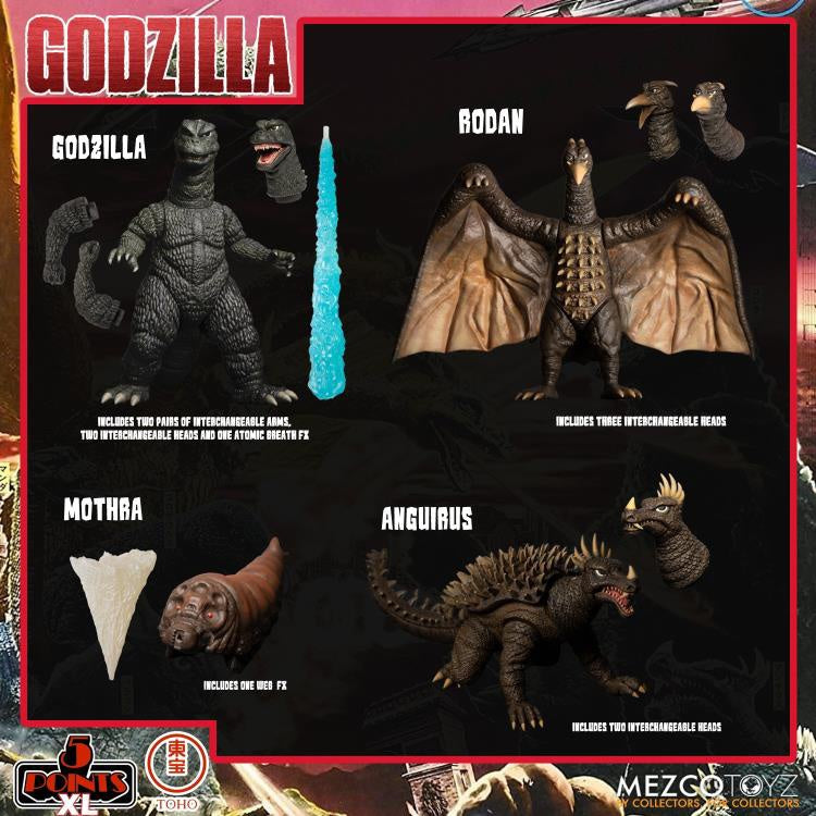 Load image into Gallery viewer, Mezco Toyz - Godzilla: Destroy All Monsters [1968] XL Round-1 5 Points Deluxe Box Set
