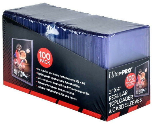 Ultra Pro - 3x4" 130 PT Toploader and Card Sleeve Combo 50 Pack