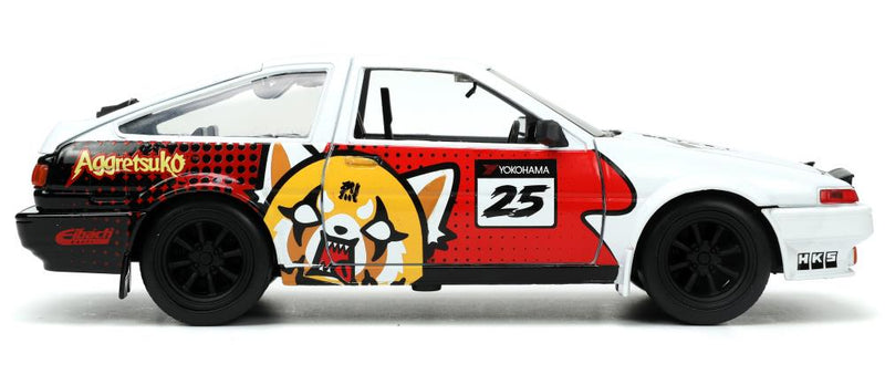 Load image into Gallery viewer, Jada Toys - Aggretsuko: Die-Cast Retsuko and 1986 Toyota Trueno (AE86) 1/24 Scale
