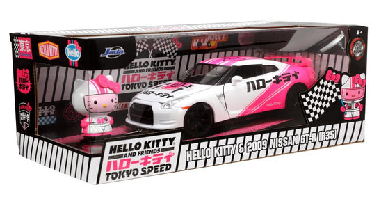 Jada Toys - Hello Kitty and Friends Tokyo Speed: Die-Cast Hello Kitty and 2009 Nissan GTR 1/24 Scale