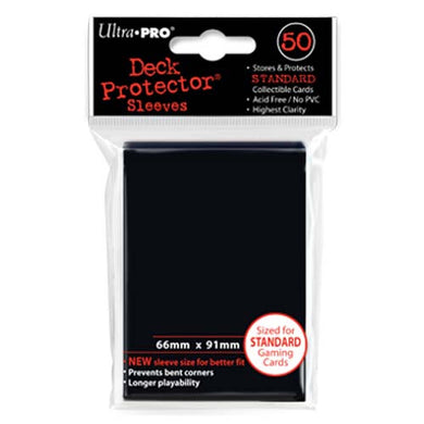 Ultra PRO - Solid Black Deck Protectors - 50 Sleeves
