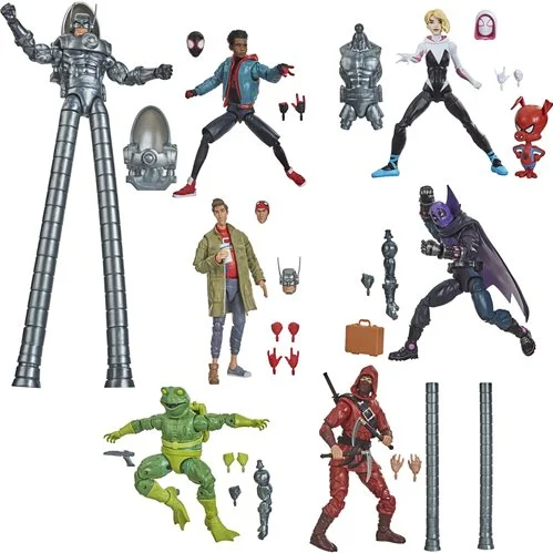 Load image into Gallery viewer, Marvel Legends - Spider-Man: Into the Spider-Verse Wave 1 set of 6 (Stiltman BAF)
