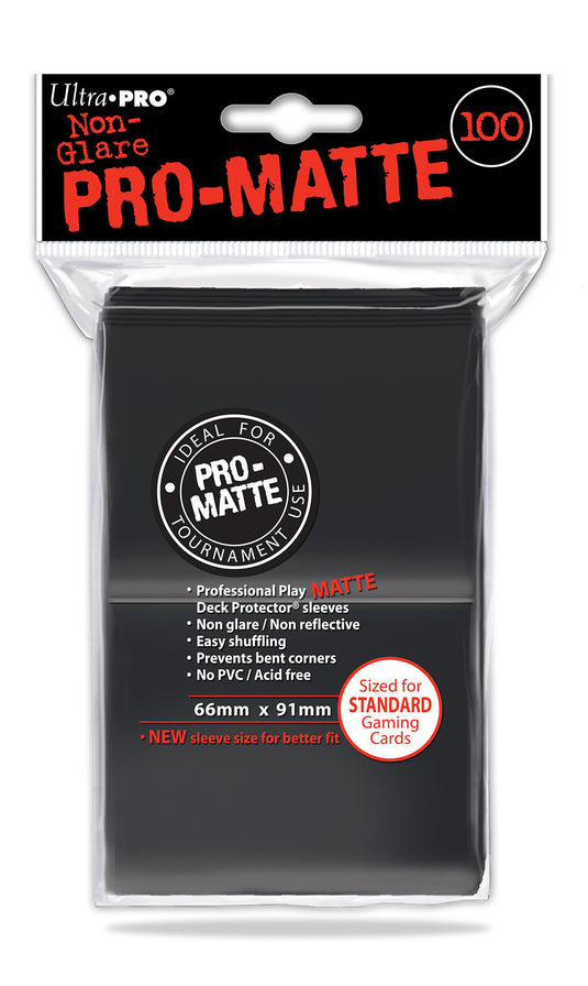 Ultra PRO - Pro-Matte Black Deck Protectors - 100 Sleeves