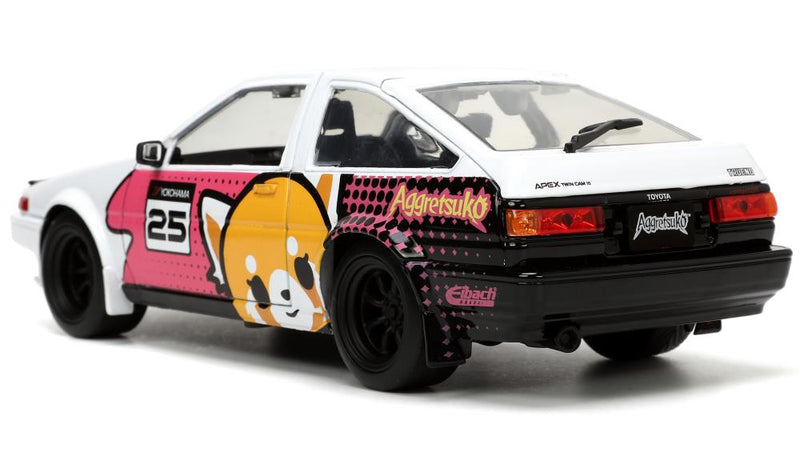 Load image into Gallery viewer, Jada Toys - Aggretsuko: Die-Cast Retsuko and 1986 Toyota Trueno (AE86) 1/24 Scale
