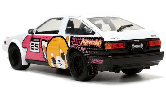 Jada Toys - Aggretsuko: Die-Cast Retsuko and 1986 Toyota Trueno (AE86) 1/24 Scale