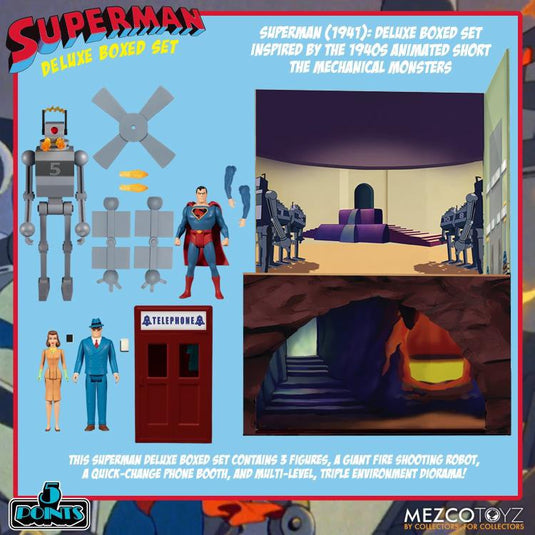 Mezco Toyz - Superman [1941] - The Mechanical Monsters 5 Points Deluxe Box Set