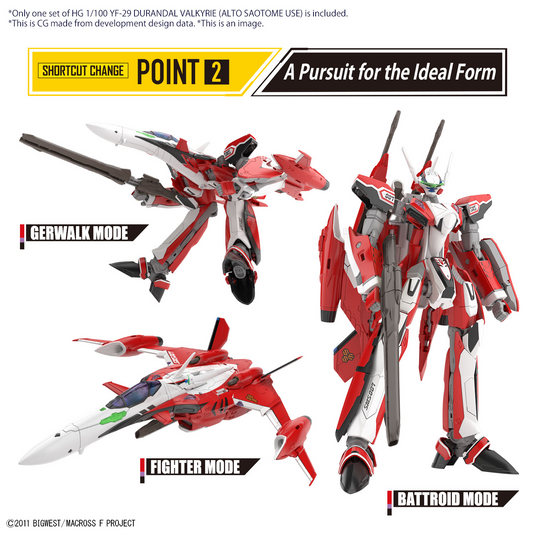 Bandai - HG 1/100 Macross Frontier - YF-29 Durandal Valkyrie (Alto Saotome Use)