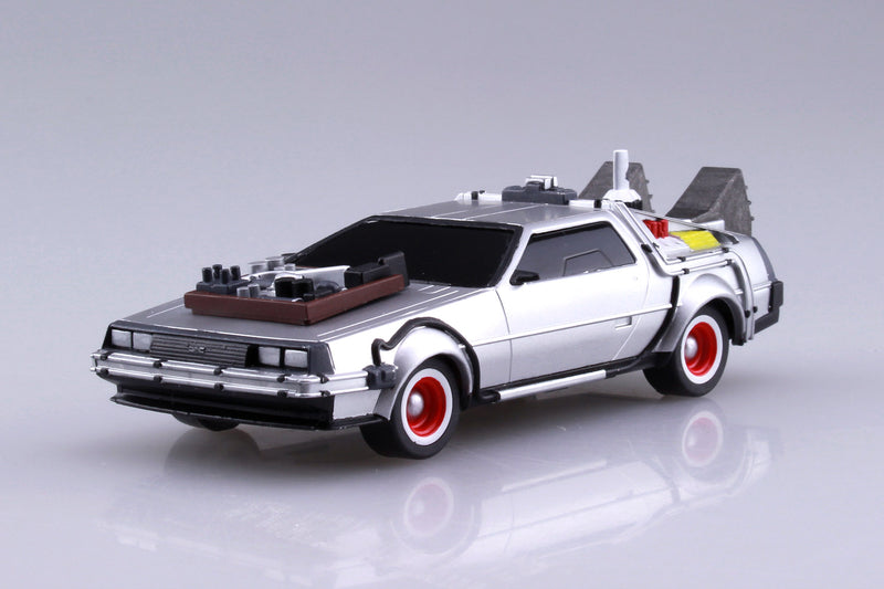 Load image into Gallery viewer, Aoshima - 1/43 Scale Back to the Future Part III: Delorean (Rail Road Version) Pull Back Model Kit
