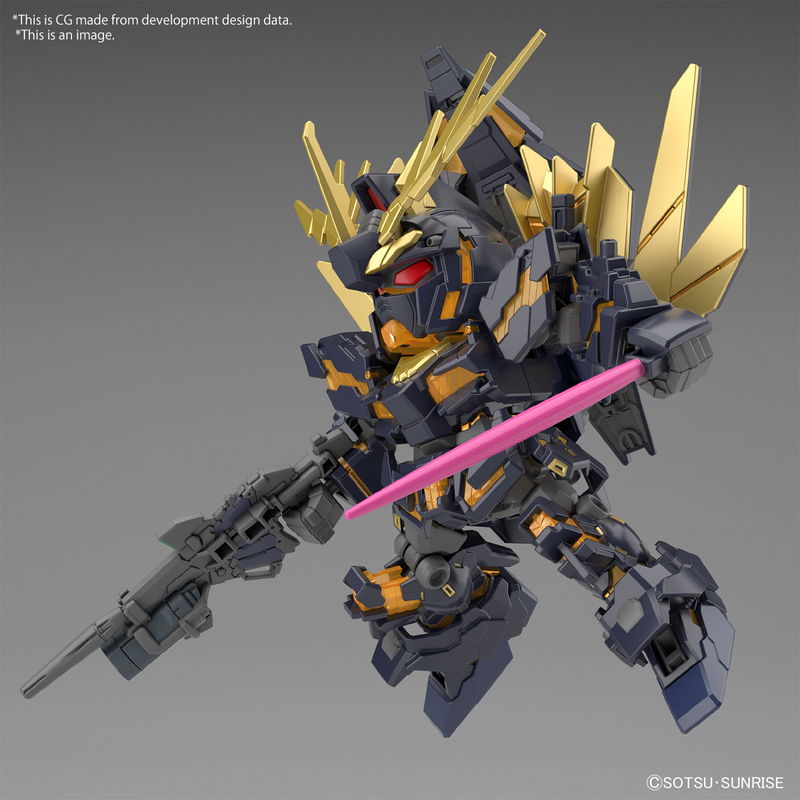 Load image into Gallery viewer, SD Gundam - Cross Silhouette - Unicorn Gundam 02 Banshee (Destroy Mode) and Banshee Norn Parts Set
