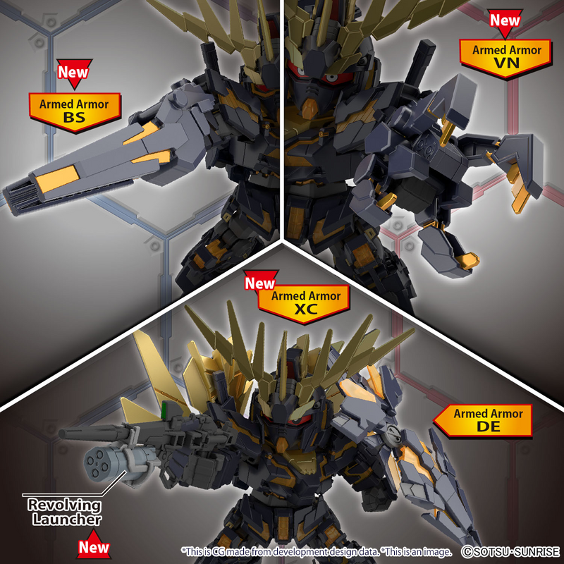 Load image into Gallery viewer, SD Gundam - Cross Silhouette - Unicorn Gundam 02 Banshee (Destroy Mode) and Banshee Norn Parts Set
