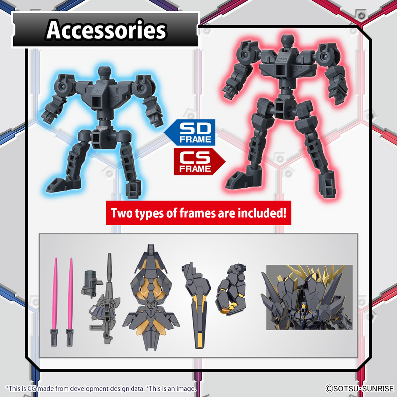 Load image into Gallery viewer, SD Gundam - Cross Silhouette - Unicorn Gundam 02 Banshee (Destroy Mode) and Banshee Norn Parts Set
